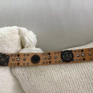 Zara tan studded belt